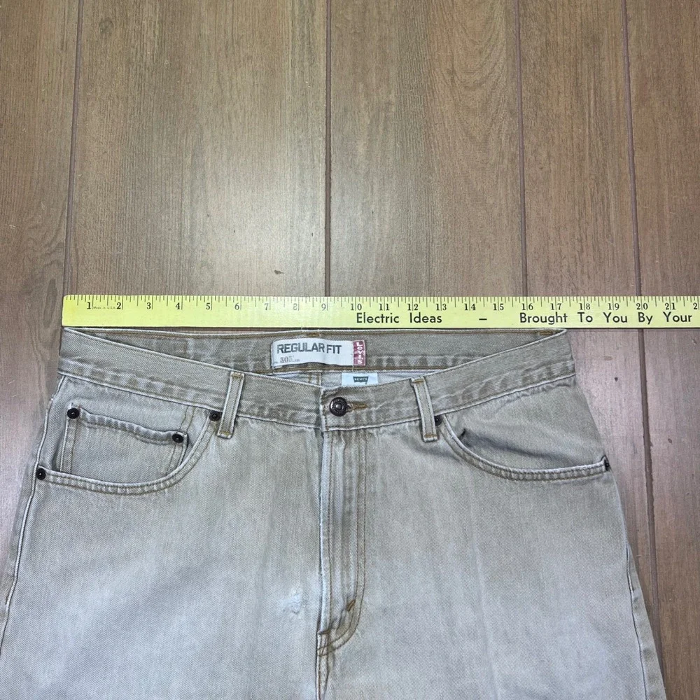 Levi's 505‎ Regular Fit Jeans Mens 36x30 Khaki Tan Wash Straight Leg vintage Y2K
